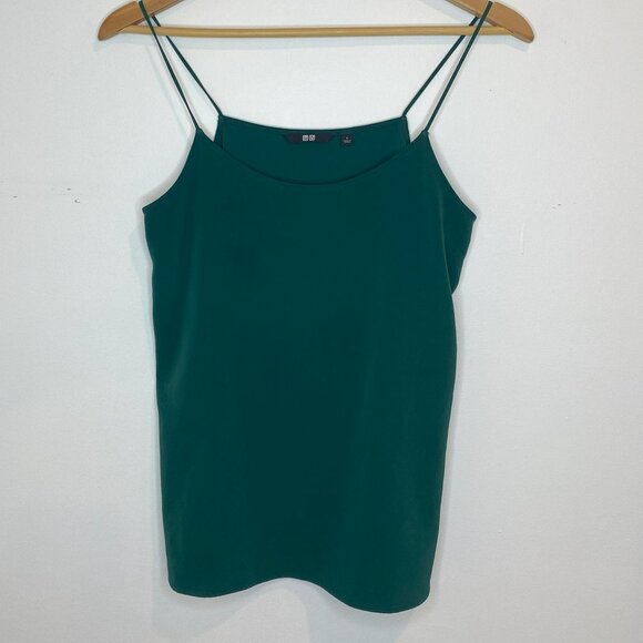 Uniqlo -  Flowy, Thin strap, tank top, Dark/Forest Green, Size S - Picture 1 of 5